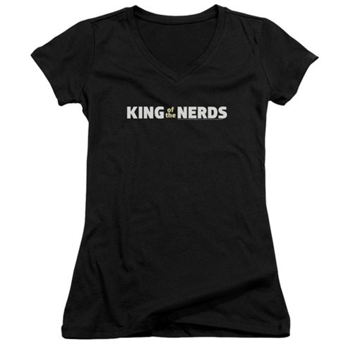 King of the Nerds Horizontal Logo Juniors V-Neck T-Shirt
